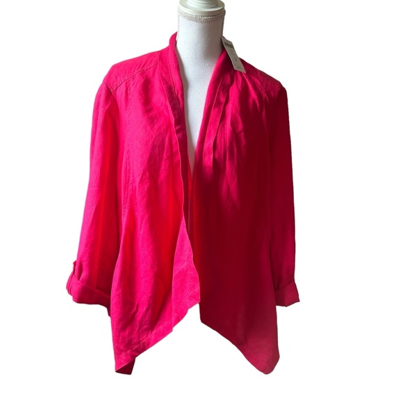 Chico's Women's NWT Linen Flyaway Francesca Jacket Size 2 USA SZ Large … - Picture 16 of 16